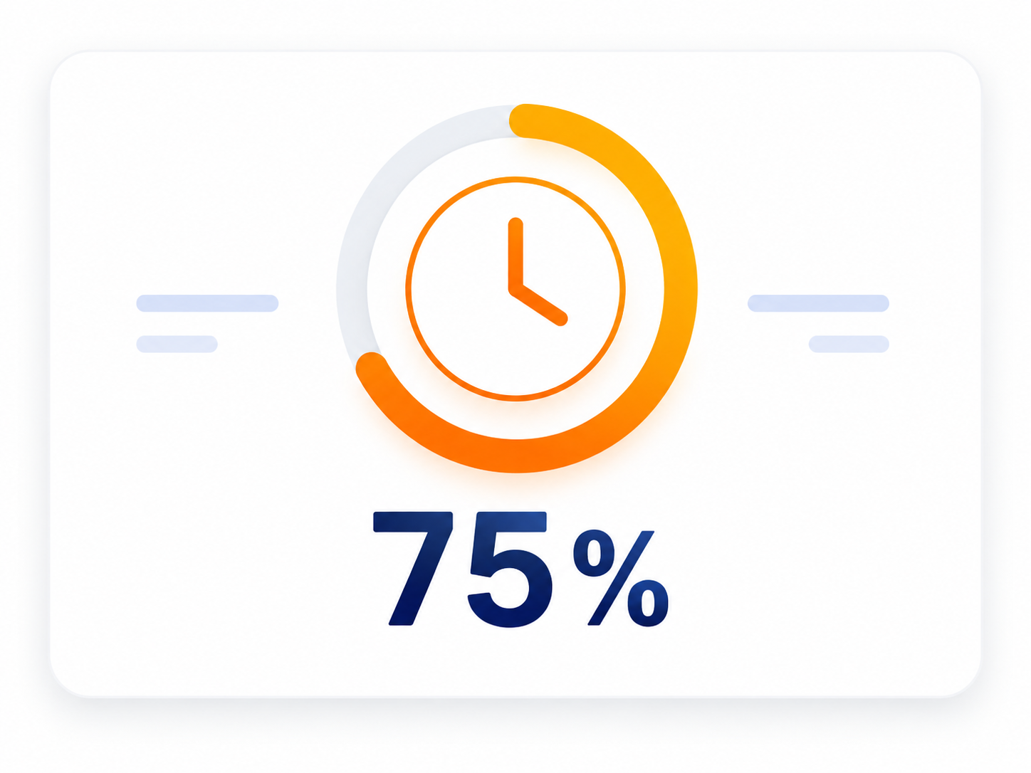 Clock showing chairtime reduced by up to 75 percent